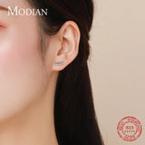 Minimalist CZ Stud Earrings 925 Silver Fine Jewelry