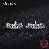 Minimalist CZ Stud Earrings 925 Silver Fine Jewelry