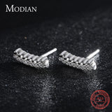 Minimalist CZ Stud Earrings 925 Silver Fine Jewelry