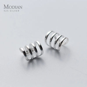 Minimalist 925 Sterling Silver Clip Earrings for Women Girls