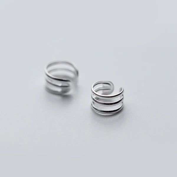 Minimalist 925 Sterling Silver Clip Earrings for Women Girls