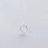 Minimalism Circle Pendant Necklace 925 Sterling Silver Fine Jewelry