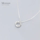 Minimalism Circle Pendant Necklace 925 Sterling Silver Fine Jewelry