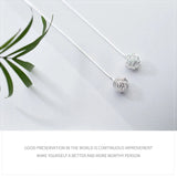 Sterling Silver Long Chain Ball Earrings for Women