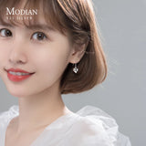925 Silver Heart Earrings for Women Girl Birthday Gift