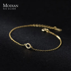 Sterling Silver Clear CZ Bracelet Chain Women Jewelry