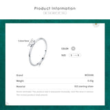 925 Sterling Silver Heart Finger Ring Romantic Love Statement Jewelry