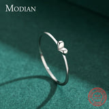 925 Sterling Silver Heart Finger Ring Romantic Love Statement Jewelry