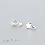 Clear CZ Swing Stud Earrings 925 Sterling Silver Charm Studs Ear