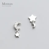 Clear CZ Swing Stud Earrings 925 Sterling Silver Charm Studs Ear