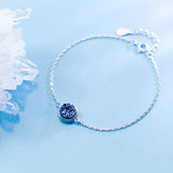 Crystal Sparkling Round Chain Bracelet 925 Sterling Silver Women's Jewelry Gift