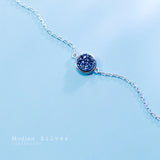 Crystal Sparkling Round Chain Bracelet 925 Sterling Silver Women's Jewelry Gift