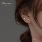 Multicolor Tiny Opal Stud Earrings 925 Silver Small Ear Studs
