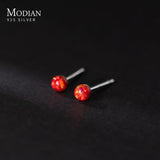 Multicolor Tiny Opal Stud Earrings 925 Silver Small Ear Studs