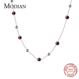 Purple Crystal Choker Pendant Necklace 925 Sterling Silver Jewelry