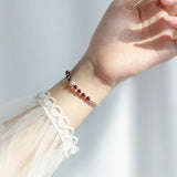 Garnet Sterling Silver Bracelet for Women Ethnic Style Jewelry
