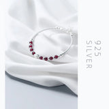 Garnet Sterling Silver Bracelet for Women Ethnic Style Jewelry