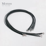 925 Silver Buckle Chain Braided Leather Necklace for Women