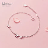 925 Silver Clear CZ Butterfly Chain Bracelet for Women Girl