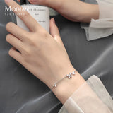 925 Silver Clear CZ Butterfly Chain Bracelet for Women Girl