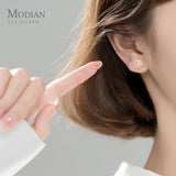 925 Silver Clear CZ Birds Pearl Nest Stud Earring Women Fine Jewelry