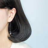925 Silver Crystal Square Drop Earrings, Dangle Earring Gift
