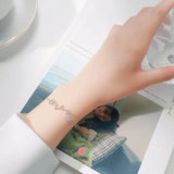 925 Silver Crystal Planet Bracelet Women Colorful Chain Wedding Jewelry