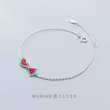 925 Silver Enamel Watermelon Bracelet for Women