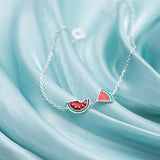 925 Silver Enamel Watermelon Bracelet for Women