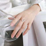 925 Silver Geometric Wave ECG Ring for Women Size Ring Japanese Style