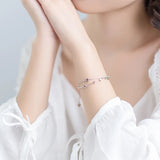 925 Sterling Silver Little Ball Stars Bracelet Chain Link