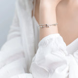 925 Sterling Silver Little Ball Stars Bracelet Chain Link