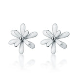 925 Sterling Silver Enamel 3 Flower Stud Earrings for Women Fine Jewelry