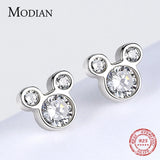 925 Sterling Silver Bear CZ Stud Earrings
