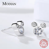 925 Sterling Silver Bear CZ Stud Earrings