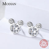925 Sterling Silver Bear CZ Stud Earrings