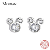 925 Sterling Silver Bear CZ Stud Earrings