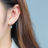 925 Silver Rainbow Crystal Drop Earrings for Women