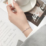925 Sterling Silver Minimalist Twist Bracelet for Women