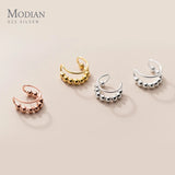Moon Shape 925 Silver Clips Earrings for Women