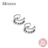 Moon Shape 925 Silver Clips Earrings for Women