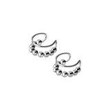Moon Shape 925 Silver Clips Earrings for Women