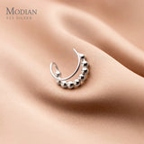 Moon Shape 925 Silver Clips Earrings for Women