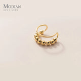 Moon Shape 925 Silver Clips Earrings for Women
