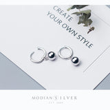 Big Balls Sterling Silver 925 Hoop Earring Women Korea Style Fine Jewelry