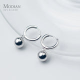 Big Balls Sterling Silver 925 Hoop Earring Women Korea Style Fine Jewelry