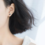 925 Silver Stars Crystal Stud Earrings Women Jewelry Gift
