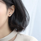 925 Silver Stars Crystal Stud Earrings Women Jewelry Gift
