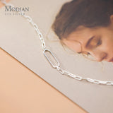 Arrive Stackable Oval Interlock 925 Sterling Silver Bracelet for Women