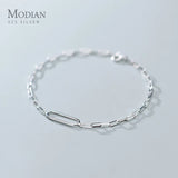 Arrive Stackable Oval Interlock 925 Sterling Silver Bracelet for Women